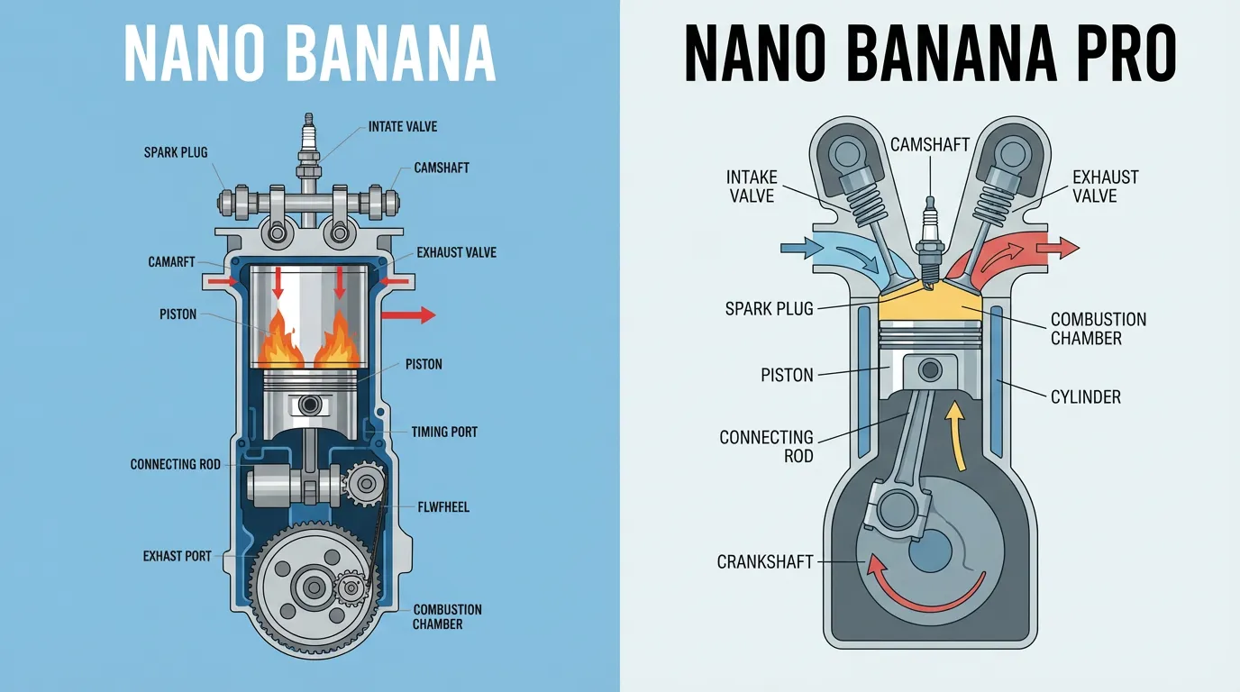A clear, diagrammatic illustration showing the internal mechanics of a combustion engine, labeled clearly, suitable for an educational textbook.