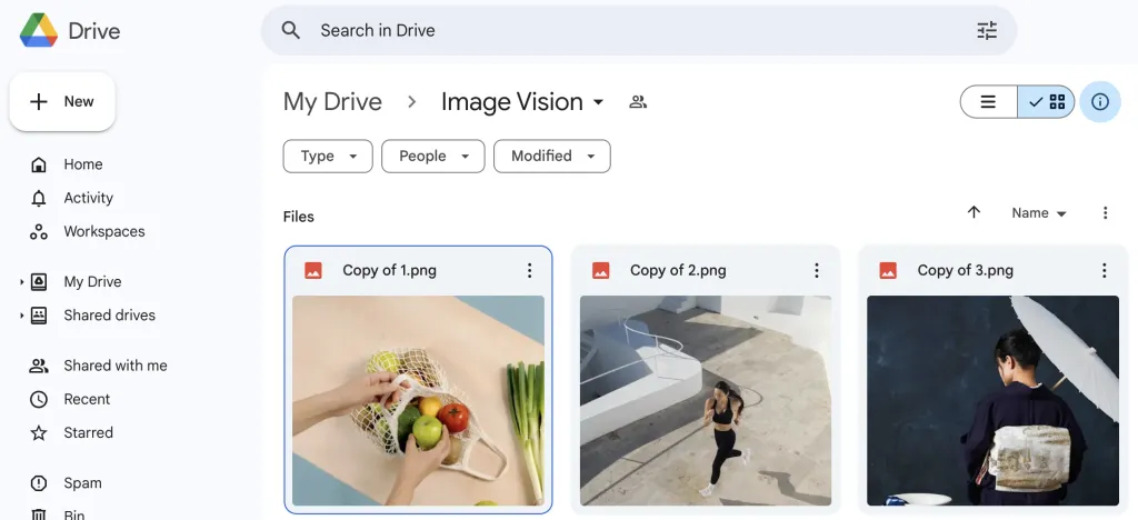 Upload files in Google Drive