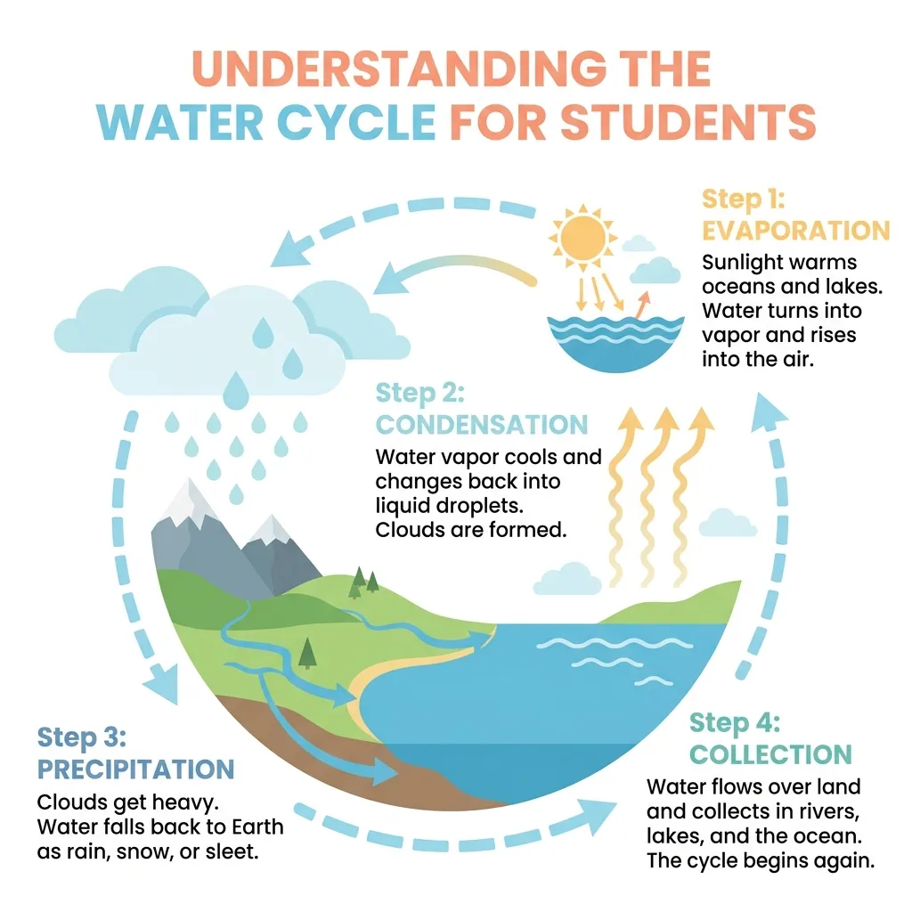 Nano Banana 2 output for the water cycle infographic prompt