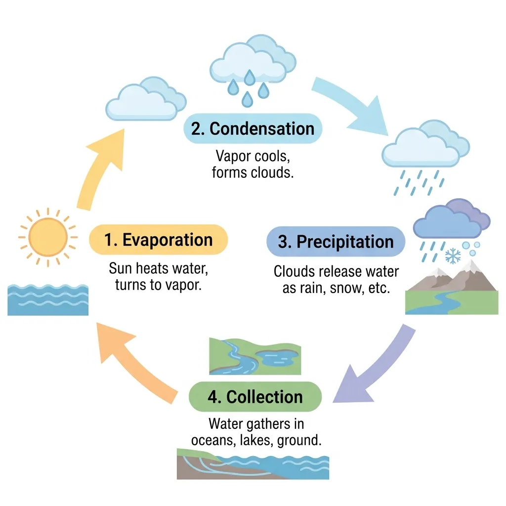 Nano Banana Pro output for the water cycle infographic prompt