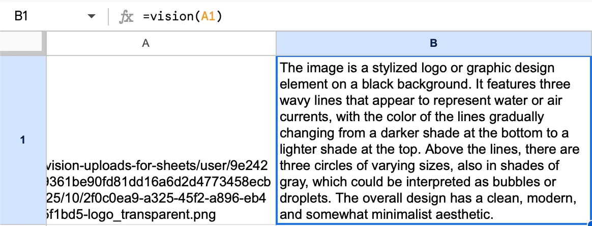Use the file URL with =VISION or =PDF to get results in your sheet