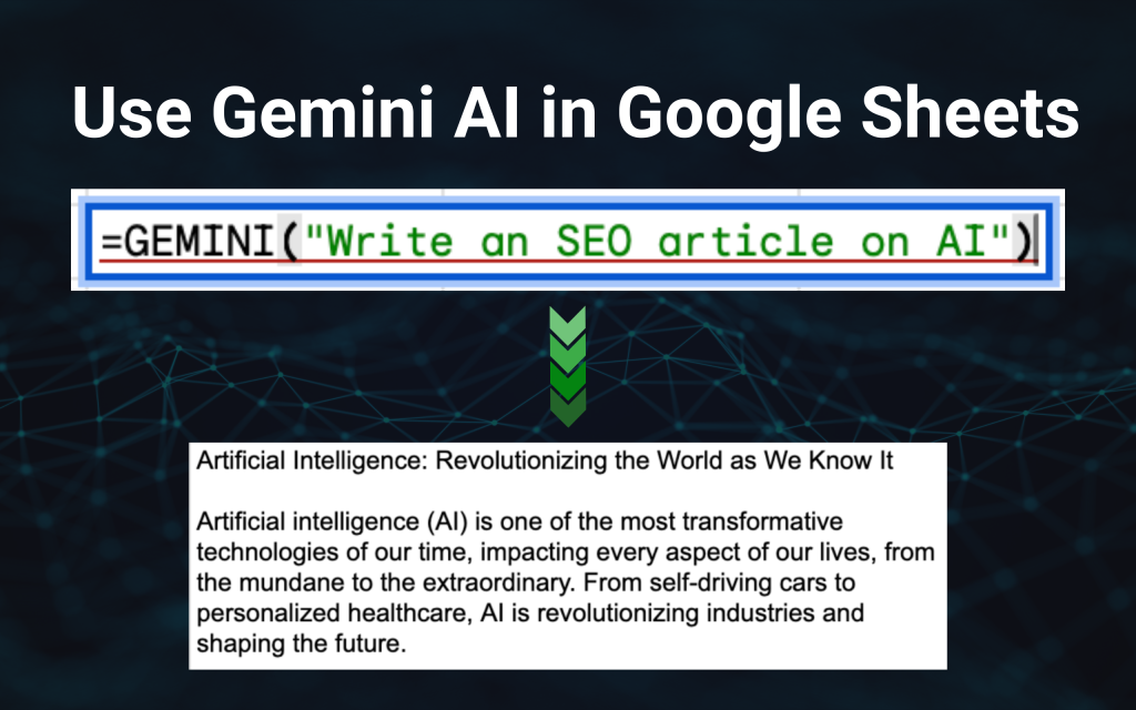 Use Gemini AI in Google Sheets